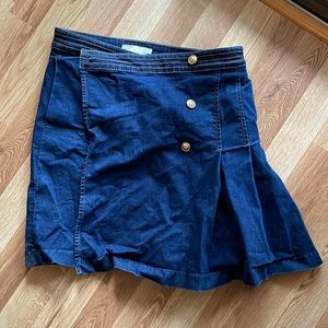 Tory Burch Pleated Denim Skirt